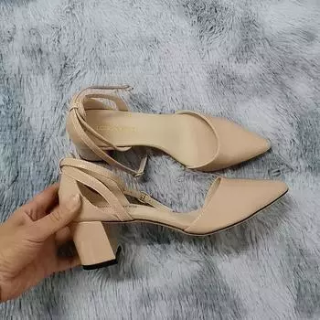 Одиночные туфли для работы, женские сандалии на толстом каблуке с острым носком, туфли с открытым носком, обувь для свадебной вечеринки 35 белый