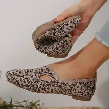 одиночные туфли из мухи женские весенние, летние и осенние дышащие женские туфли из мухи тканевые туфли с одной педалью модные одиночные туфли цельные 36 абрикосовый