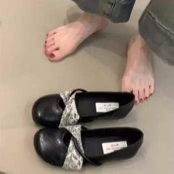 Одиночные туфли кожаные туфли вечерние туфли на плоской подошве женские туфли весна и осень ранняя осень лето новые осенние модели неглубокий носок 2025 новая осенняя обувь 35 бордовый