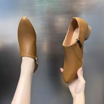 Одиночные туфли Кожаные туфли Женские туфли 34 чёрный