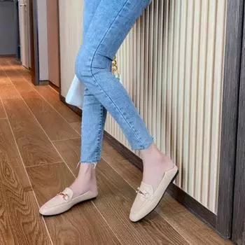 Одиночные туфли на плоской подошве 35 бежевый