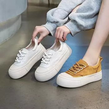 Одиночные туфли на плоской подошве Повседневные белые туфли 35 жёлтый