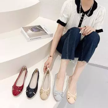 Одиночные туфли на плоской подошве, женские осенние рабочие туфли с мягкой подошвой и закрытым носком, обувь Doudou, обувь Egg Roll, обувь 34 бордовый