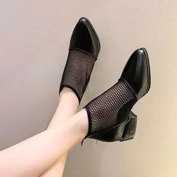 Одиночные туфли сандалии с завязками на щиколотке женская летняя модная повседневная обувь из мягкой кожи с сетчатой сеткой женская летняя полая обувь для мам 35