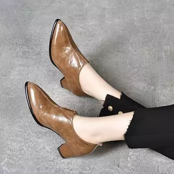 Одиночные туфли Винтажные каблуки Ботильоны 34 чёрный