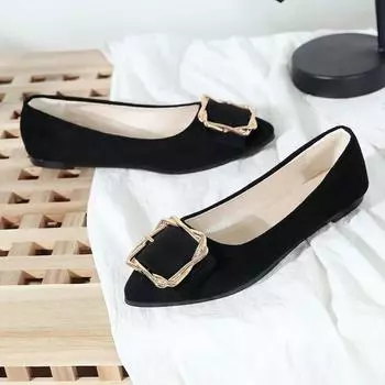 Одиночные туфли Женщины носят неглубокие плоские туфли 35 синий