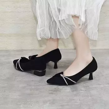 Одиночные туфли Женская обувь Модная обувь Банкетная обувь 34 чёрный