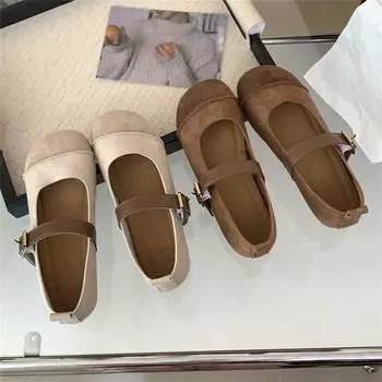 Одиночные туфли женские 2024 года новые осенние универсальные мягкие подошвы вечерний бриз нежные французские туфли Мэри Джейн на плоской подошве с одной педалью 35