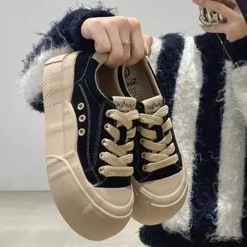 Одиночные туфли женские новые весенние и осенние уродливые милые туфли на толстой подошве в стиле ретро с круглым носком, белые туфли с отливом 35