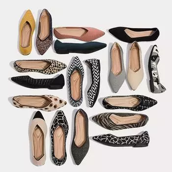 Одиночные туфли женские плоские вязаные туфли с леопардовым принтом летающие вязаные туфли туфли в виде яичного рулета туфли на плоской подошве 34 коричневый