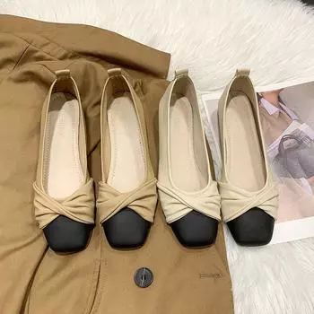 Одиночные туфли женские женские туфли женские нежные туфли на плоской подошве Мэри Джейн женские туфли осень-весна бабушкины туфли ветер 35 хаки
