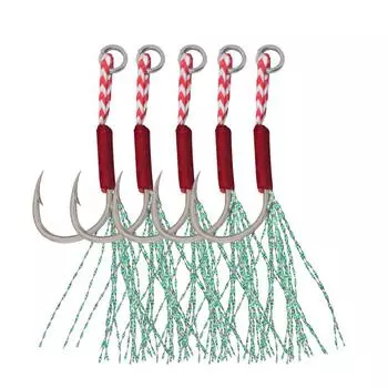 Одиночные вспомогательные крючки из высокоуглеродистой стали FTK, рыболовные крючки с кольцом, рыболовные снасти для морской и океанской рыбалки