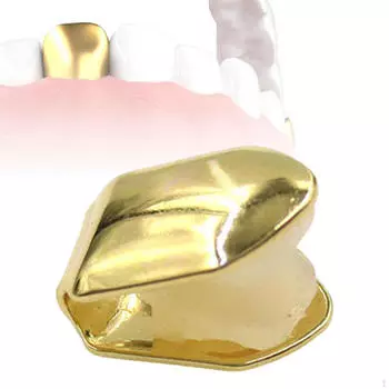 Одиночные зубные колпачки Хип-хоп для зубов Рот Видео Вечеринка Аксессуары золотой