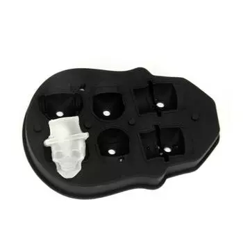 Одиночный череп силиконовый лоток для льда кубик льда коробка для льда 6 отверстий череп голова 3D силиконовая форма для ежедневного использования чёрный