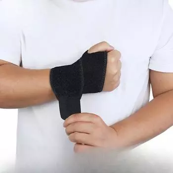 Одиночный дышащий браслет на запястье с намоткой под давлением, баскетбольный фитнес-жим лежа, тяжелая атлетика, пряжка для большого пальца, ремешок на запястье Tfcc Single (average size)