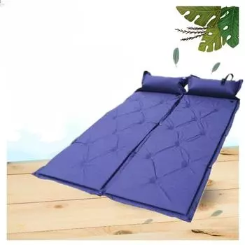 Одиночный надувной спальный коврик можно соединить для кемпинга, кемпинга, пикника, влагостойкая двойная автоматическая надувная подушка