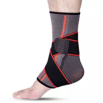 Одиночный нейлоновый трикотаж для взрослых мужчин и женщин для фитнеса, баскетбольный мяч, регулируемая повязка под давлением, защита лодыжки для упражнений 23.5*10.5 (single)