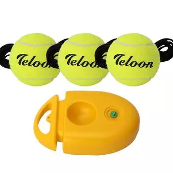 Одиночный теннисный тренер, мяч с отскоком и веревкой для самостоятельной тренировки по теннису, тренировочный инструмент для взрослых и детей, начинающих, утолщенная основа