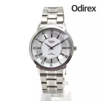 Odirex Domestic Мужские серебристо-белые металлические наручные часы класса люкс с аналоговым ремешком, популярные корейские часы