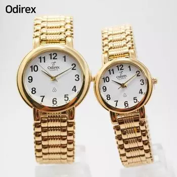 Odirex отечественного производства золотой костюм подарочный аналоговый металлический браслет наручные часы