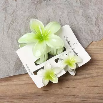 Одна большая и две маленькие заколки для волос в виде цветка с градиентной расцветкой, летний модный повседневный стиль, аксессуар для волос, идеально подходящий для прогулок и поездок на работу