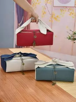 Одна или две кастрюли, шесть чашек, однотонный китайский дорожный набор, место для хранения чайного сервиза, ручная тканевая сумка, переносная сумка для пикника на природе