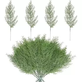 Одна искусственная сосновая ветка, пластиковое поддельное зеленое растение, украшение для дома, рождественский венок, реквизит для фотосъемки