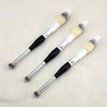 Одна кисть для макияжа с двойной головкой, кисть для теней для век, кисть для румян, кисть для теней для носа, косметические инструменты 1pc