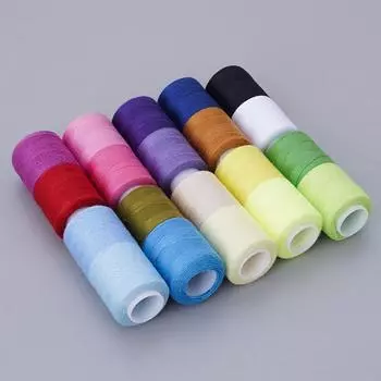 Одна ось, два цвета, 300 ярдов, 402 швейная нить, 20 цветов, цветная блокировка, маленькая катушка, набор ниток для ручного шитья из полиэстера