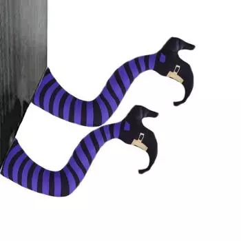 Одна пара ножек ведьмы на Хэллоуин для украшения хеллоуина, кулон, украшение на дверь комнаты для вечеринки, ткань, бедра злой ведьмы 40x12cm