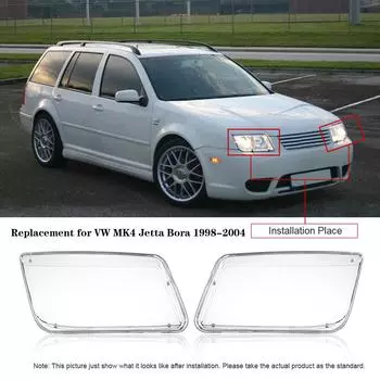 Одна пара прозрачных пластиковых фар, замена крышки фар для VW MK4 Jetta Bora 1998-2004 гг. прозрачный