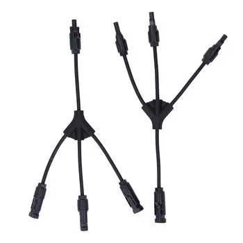 Одна пара разъемов для солнечных панелей 3 к 1 Y-образная ветвь 1000 В постоянного тока фотоэлектрический адаптер для кемпинга