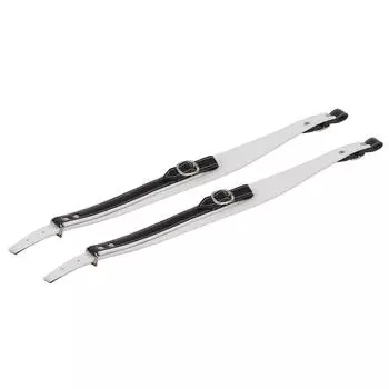 Одна пара регулируемых мягких плечевых ремней-гармошки черного + белого цвета из кожи