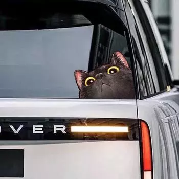 Одна пара/упаковка, симпатичная вытянутая голова кошки, выглядывающая из-под нее, креативная, забавная, водонепроницаемая, для чемодана, ноутбука, украшения