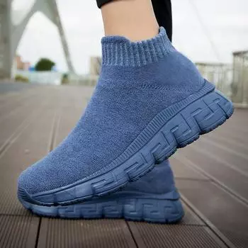 Одна педаль осенне-зимняя повседневная обувь больших размеров шерстяная спортивная обувь средней толщины женская мягкая подошва легкие носки мужская обувь 35