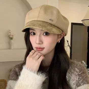 Одна шляпа и четыре, в маленькой восьмиугольной шляпе Бере для женщин, осень и зима, универсальная большая окружность головы, кепка с козырьком, литературная M56-58cm