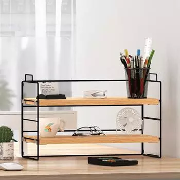 Одно-/двухъярусные полки для рабочего стола, домашний офис, стол для общежития, книжная полка, органайзер, полка для косметики