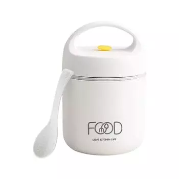 Одно/двухслойная термоизоляция из нержавеющей стали, ланч-бокс, контейнер для еды, подогреватель супа, коробки для бенто с ручкой для школы, офиса, пикника, путешествий Single layer(with a spoon) зелёный