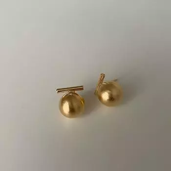 Одно слово Матовый круглый металлический шарик серьги-гвоздики Женский Нишевый Простая Личность Модный Темперамент Элегантный Универсальный Серьги Серьги