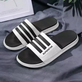 Одно слово: мужские тапочки для улицы, летние домашние тапочки, нескользящие, бесшумные и дезодорирующие, современные, прохладные тапочки для женщин 35 чёрный