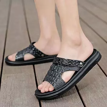 Одно слово сандалии мужская ретро мода тренд верхняя одежда наступающие на дерьмо сандалии двойного назначения отдых на открытом воздухе спорт пляжная обувь 39 чёрный