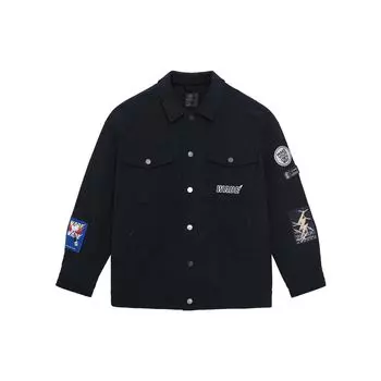 Однобортная куртка-поло с логотипом серии Li Ning Wade, куртка унисекс, черная AJMS153-1 L