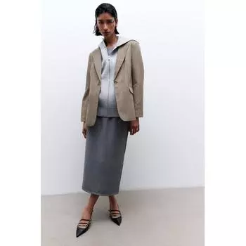 Однобортный пиджак HM в бежевую клетку