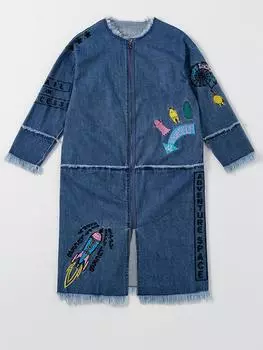 Однобортный плащ XITAO с принтом MFB-47