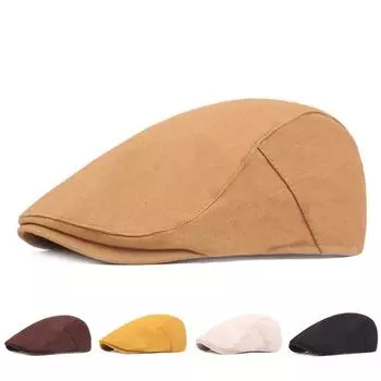Одноцветная шляпа с утиным язычком, берет для молодежи, литературная шляпа для отдыха, хлопковая шляпа для мужчин и женщин M56-58cm коричневый