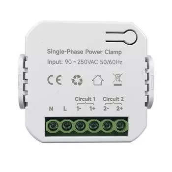 Однофазный счетчик энергии Tuya Wi-Fi 80 А с приложением для мобильного телефона с зажимом CT Монитор энергопотребления в кВтч PC311-1-W-TY & 1 CT разноцветный