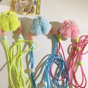 Одноглазый монстр телефон клипса шнурок мультфильм плюшевая кукла съемный чехол для телефона клипса ремень через плечо ремень против падения фиолетовый