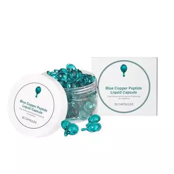 Однокомпонентный полироль с пептидом голубой меди для увлажнения и ровного тона кожи, в индивидуальной упаковке, портативная капсула для ночного применения 30 мл One Size