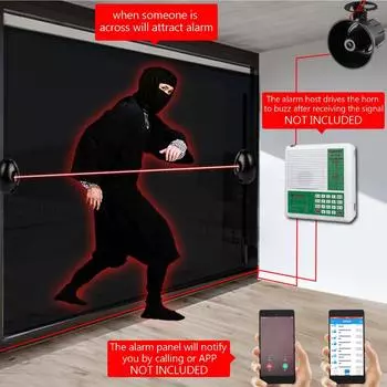 Однолучевой инфракрасный датчик сигнала шлагбаума, противоугонная сигнализация, датчик автоматической двери, малый поперечный луч чёрный