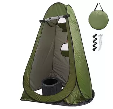 Одноместная палатка Простой туалет для предотвращения стихийных бедствий на открытом воздухе Простая переносная временная палатка для предотвращения стихийных бедствий [LifeRed] и набор, кемпинг,